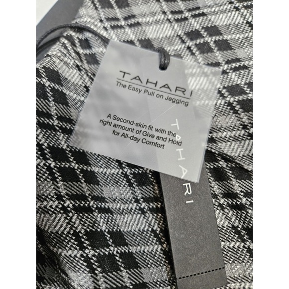 NWT Tahari Plaid High Waist Seam Front Pull On Ponte Jegging Pants Large - Picture 5 of 9